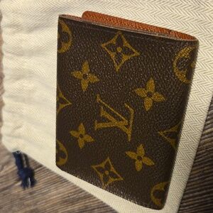 Louis Vuitton Monogram Card Holder Small Wallet in Brown and Tan